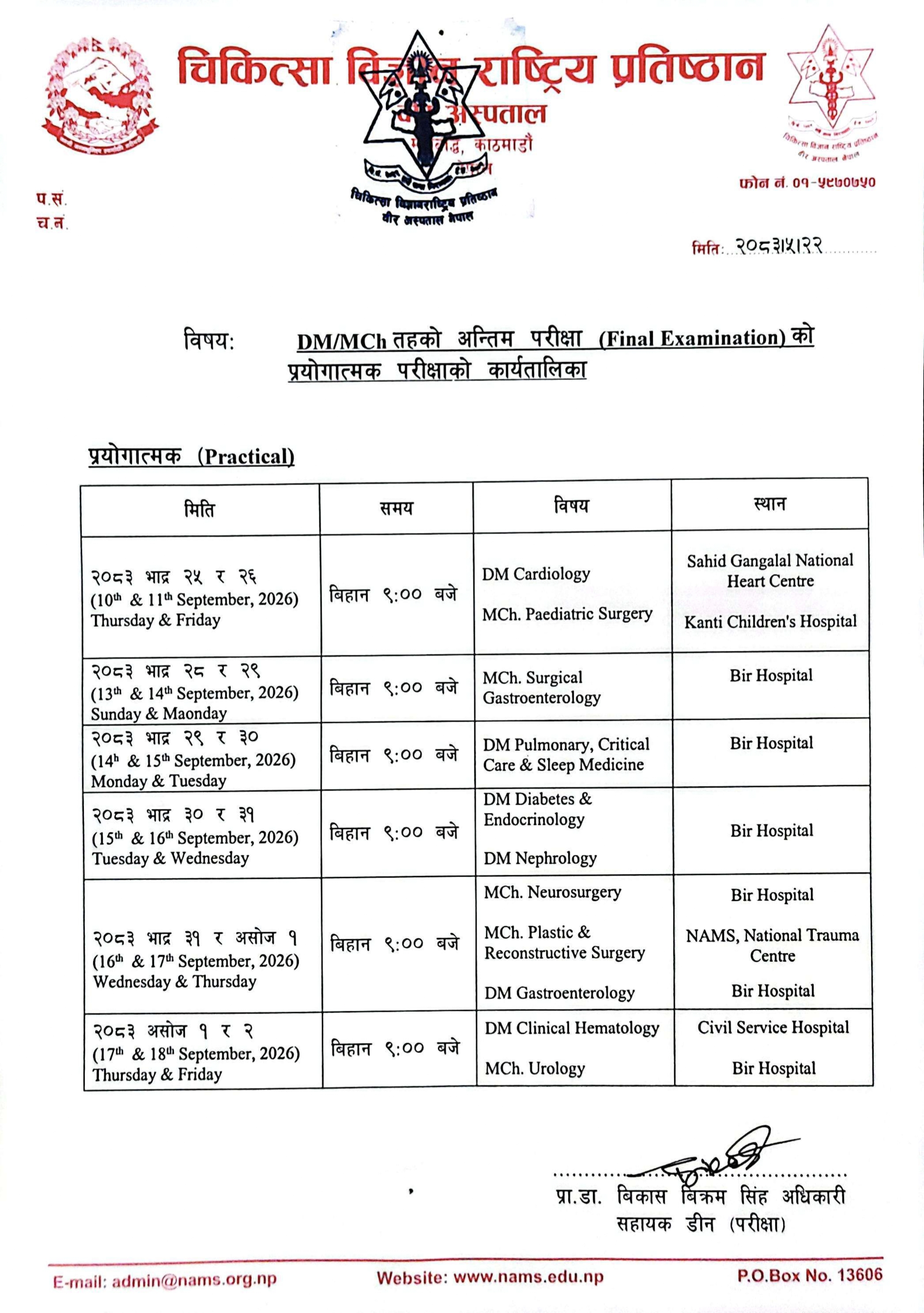 MD/MCh Practical Exam Final-2083